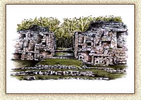 Illustration of Maya Temple by Steve Radzi