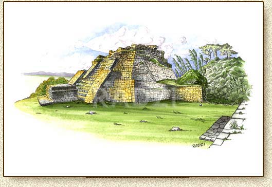 Mayan illustration of Calakmul by Steve Radzi