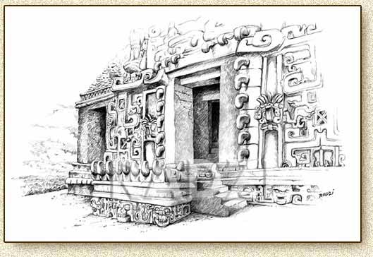 Mayan illustration of Calakmul by Steve Radzi