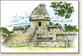 Maya Ruins illustrated by Steve Radzi