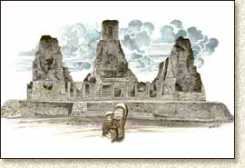 Mayan illustration of Xuphil by Steve Radzi