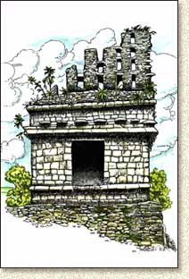 Mayan illustration of Tulum by Steve Radzi